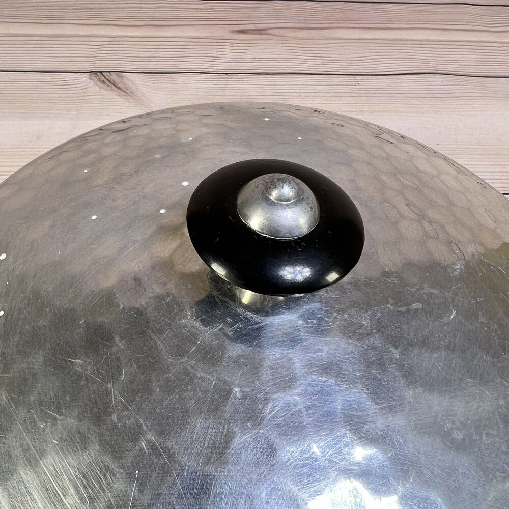 Vintage Puralum Italy Hammered Aluminum Casserole Dish Server w/Lid 8" MCM Retro - Picture 10 of 16